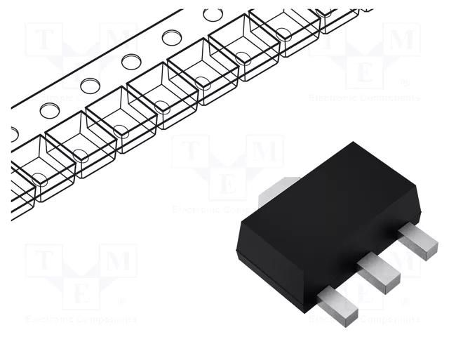 Transistor: NPN; bipolar; 80V; 1.5A; 500mW; SC62,SOT89 ROHM SEMICONDUCTOR 2SCR554P5T100