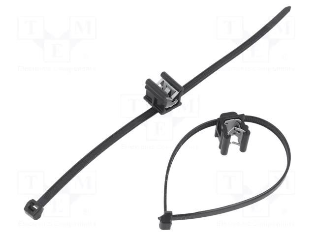 Cable tie; with fixing lugs,with fixing for edges; L: 200mm HELLERMANNTYTON T50ROSEC20-BK