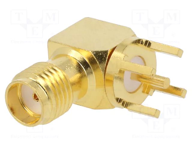 Connector: SMA; socket; female; angled; 50Ω; THT; on PCBs; PTFE MUELLER ELECTRIC BU-1420701301