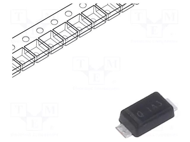 Diode: rectifying; SMD; 50V; 1A; 2us; SOD123F; Ufmax: 1.1V; Ifsm: 30A ONSEMI S1AFL-ONS