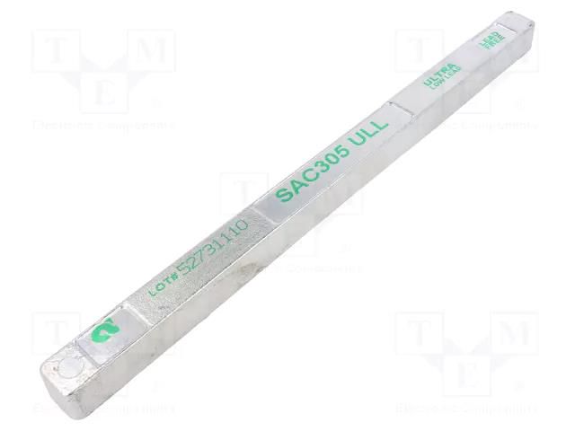 Tin; lead free; Sn96,5Ag3Cu0,5; 1kg; for soft soldering ALPHA SAC305-BAR