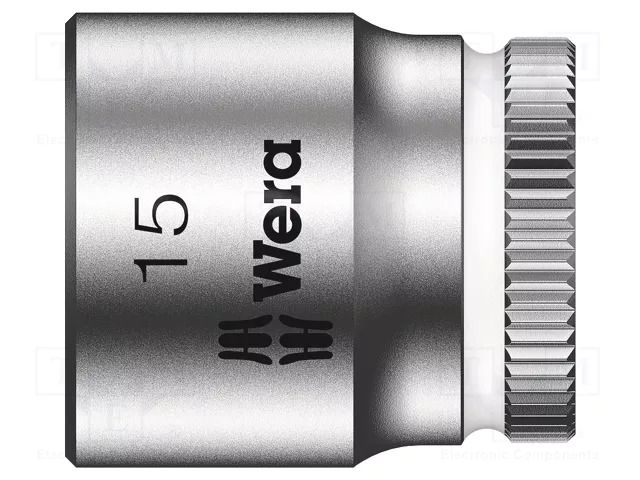 Socket; 6-angles,socket spanner; HEX 15mm; 1/4" WERA WERA.05003499001