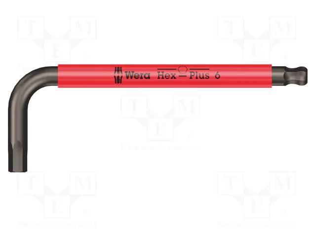 Wrench; Hex Plus key,spherical; HEX 6mm; Overall len: 100mm WERA WERA.05022675001