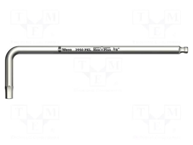 Wrench; inch,Hex Plus key,spherical; HEX 1/4"; stainless steel WERA WERA.05022716001