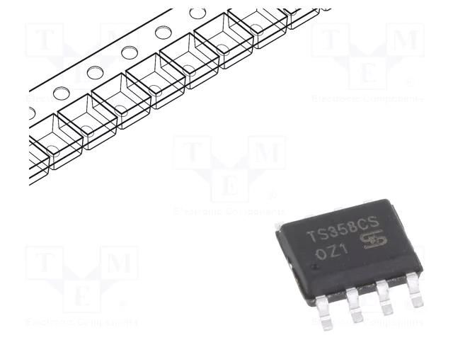 IC: operational amplifier; 1MHz; Ch: 2; SOP8; ±1.5÷16VDC,3÷32VDC TAIWAN SEMICONDUCTOR TS358CS-RLG