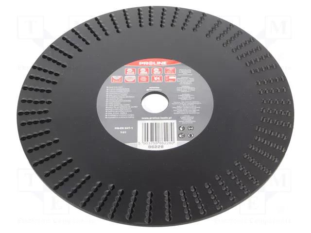 Grinding wheel; Ø: 230mm; Øhole: 22.23mm; flat,with rasp; wood PROLINE PRE-86228