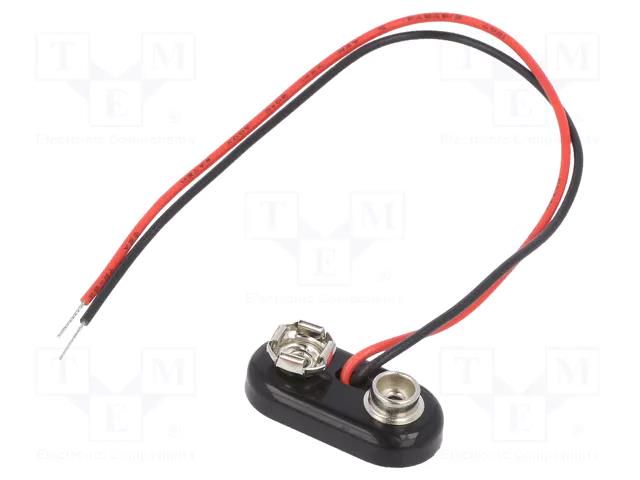 6F22 connector; 6F22,6LR61; Batt.no: 1; snap-on; cables; 150mm KEYSTONE KEYS2242