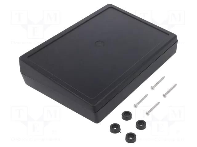 Enclosure: desktop; X: 139.5mm; Y: 190mm; Z: 49mm; ABS; black KRADEX Z33A-ABS