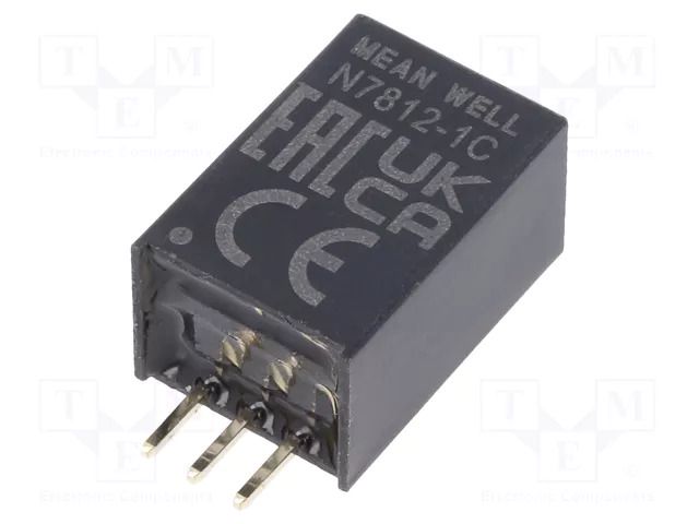 Converter: DC/DC; Uin: 16÷36VDC; Uout: -12VDC,12VDC; Iout: 0÷1000mA MEAN WELL N7812-1C
