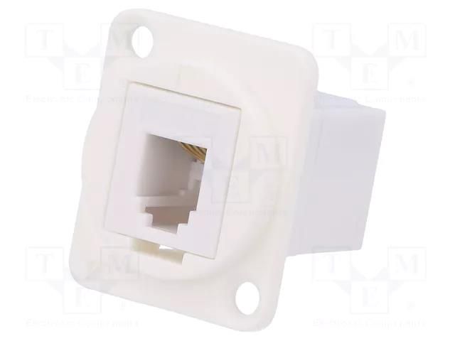 Coupler; FT; 4p4c; RJ9 socket,both sides; 19x24mm; plastic CLIFF CP30228W