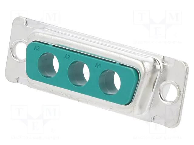 Connector: Special D-Sub; PIN: 3; socket; female; straight; 5A AMPHENOL COMMUNICATIONS SOLUTIONS DA3W3PA00LF