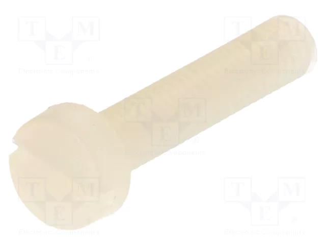 Screw; M4x20; 0.7; Head: cheese head; slotted; 1.3mm; polyamide DREMEC DR8G201M4X20