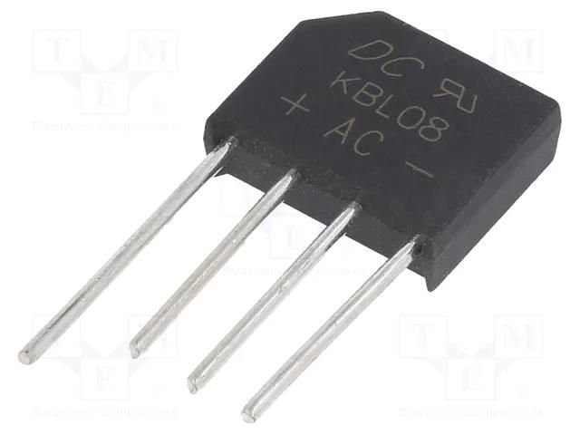 Bridge rectifier: single-phase; Urmax: 800V; If: 4A; Ifsm: 125A DC COMPONENTS KBL08-DC