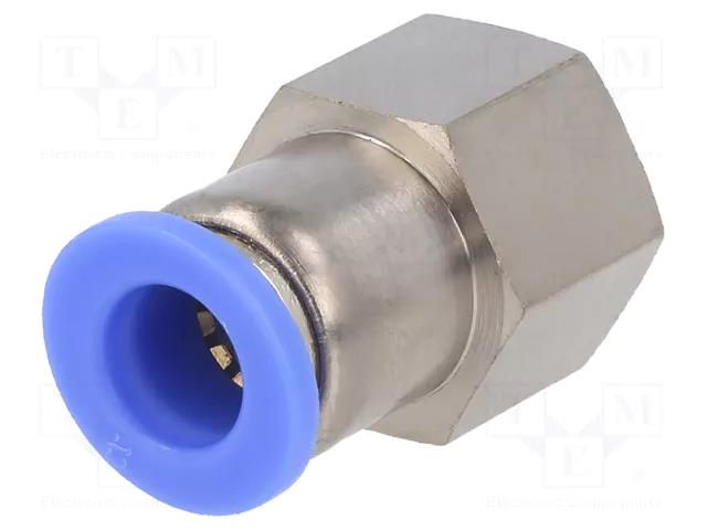 Push-in fitting; straight; -0.95÷15bar; nickel plated brass PNEUMAT 124.014-8