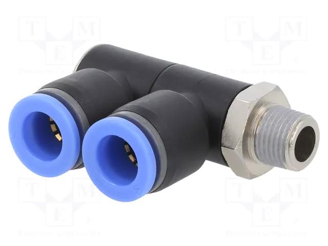 Plug-in distributor; -0.95÷15bar; nickel plated brass,PBT PNEUMAT 164.018-8