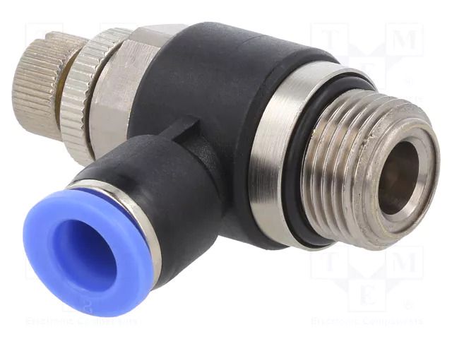 Throttle-check valve; -0.95÷15bar; nickel plated brass,PBT PNEUMAT 188.038-8