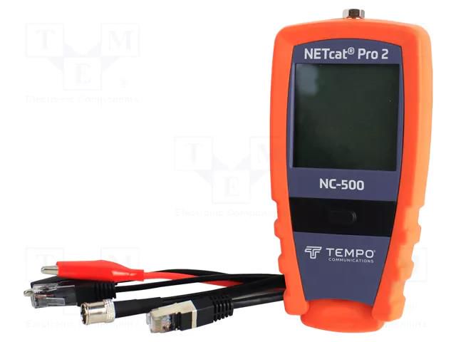 Tester: wiring system; LCD; RJ45; 0÷50°C; 85x35x170mm; 52024556 TEMPO NC-500