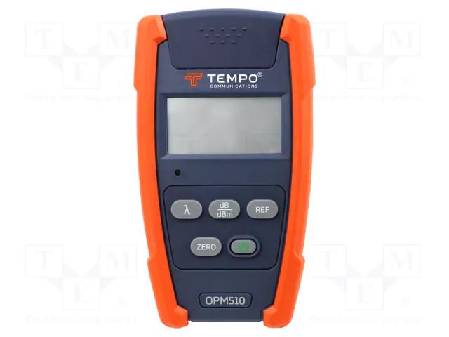 Meter: optical power; LCD; Range: -65÷.10dBm; Meas.accur: ±0.25 dB TEMPO OPM510