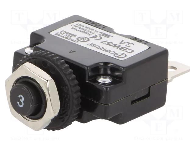 Fuse: thermal; 3A; Imax: 1kA; 125V,250V; 32VDC,50VDC OPTIFUSE CBW57-PS-3A-1X