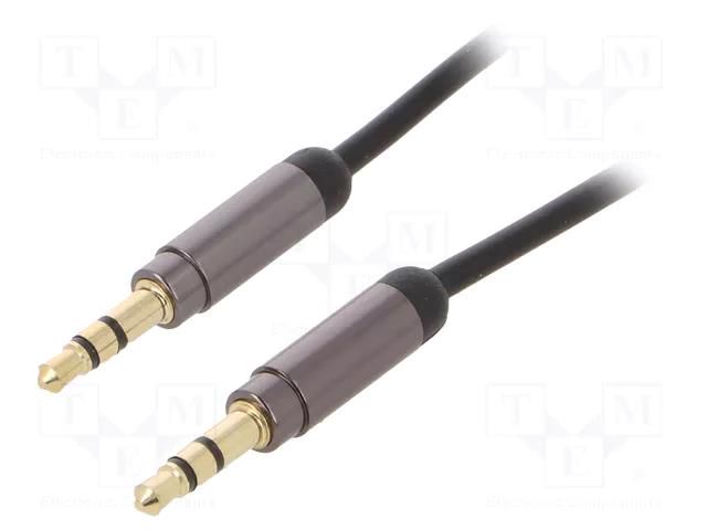Cable; Jack 3.5mm 3pin plug,both sides; 0.75m; black GEMBIRD CCAP-444-0.75M