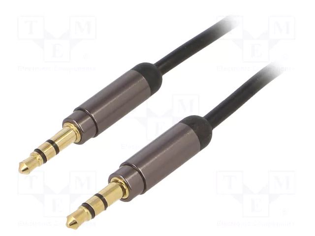 Cable; Jack 3.5mm 3pin plug,both sides; 1.8m; black GEMBIRD CCAP-444-6