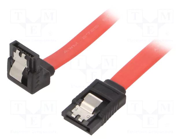 Cable: SATA; SATA plug,SATA plug angled; 0.5m; SATA III; red GEMBIRD CC-SATAM-DATA90