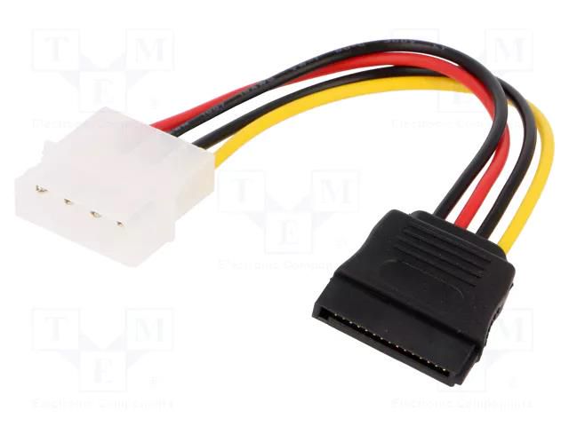 Cable: mains SATA; Molex male,SATA 15pin male; 0.15m; Cablexpert GEMBIRD CC-SATA-PS