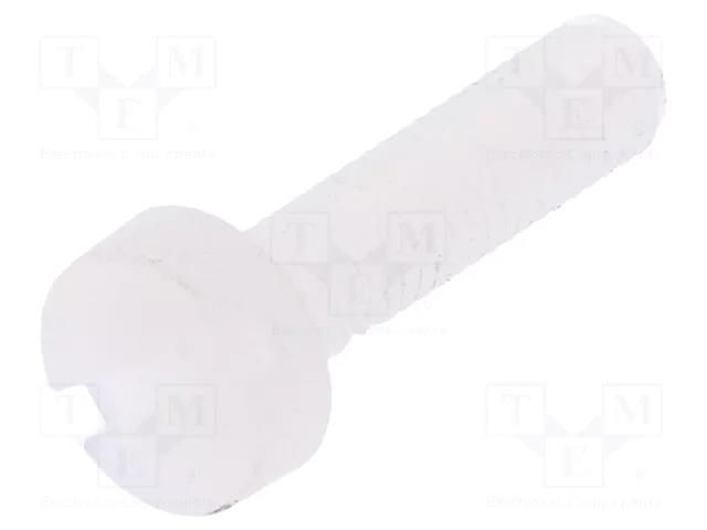 Screw; M3x12; 0.5; Head: cheese head; slotted; 0.9mm; polyamide DREMEC DR8G201M3X12