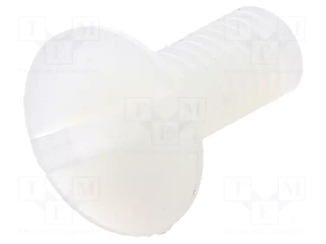 Screw; M4x10; 0.7; Head: countersunk; slotted; 1.3mm; polyamide DREMEC DR8G202M4X10