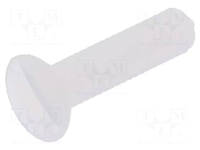 Screw; M3x12; 0.5; Head: oval,countersunk; slotted; 1mm; polyamide DREMEC DR8G203M3X12