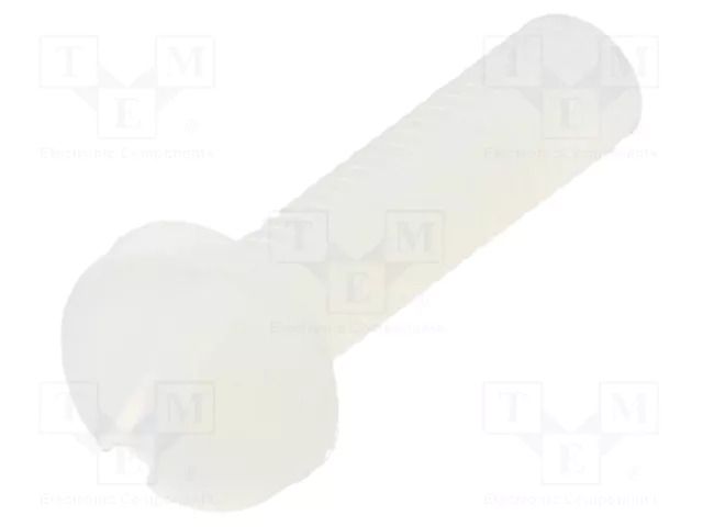 Screw; M3x12; 0.5; Head: cheese head; slotted; 0.9mm; polyamide DREMEC DR8G204M3X12