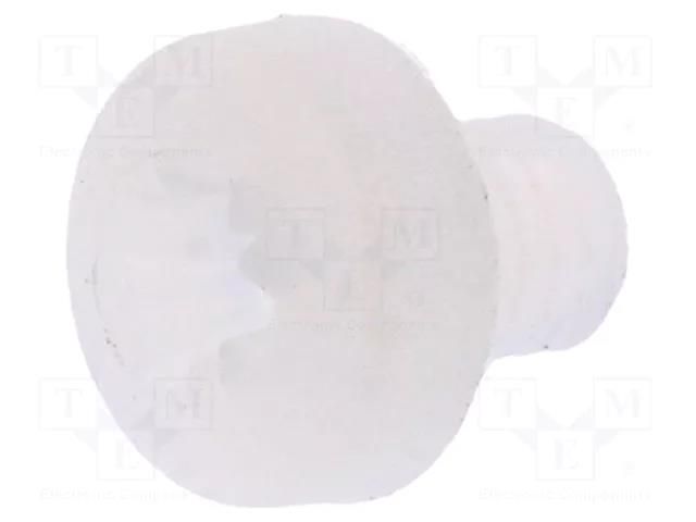 Screw; M3x4; 0.5; Head: cheese head; Pozidriv; 0.8mm; polyamide DREMEC DR8G205M3X4