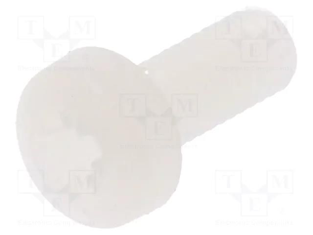 Screw; M3x8; 0.5; Head: cheese head; Pozidriv; 0.8mm; polyamide DREMEC DR8G205M3X8