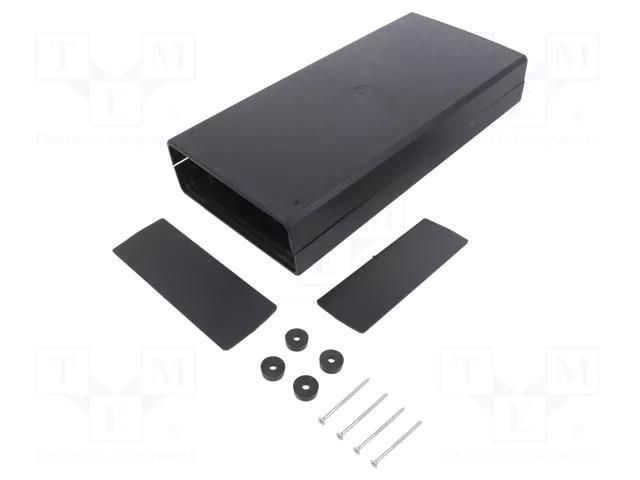 Enclosure: with panel; X: 128mm; Y: 258mm; Z: 47mm; ABS; black KRADEX Z37-ABS