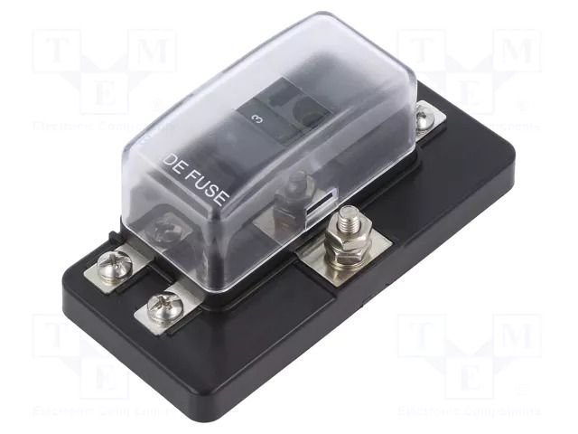 Fuse boxes; 11mm; 30A; screw; Leads: M4 screws; ways: 4; 32V OPTIFUSE BLR-504