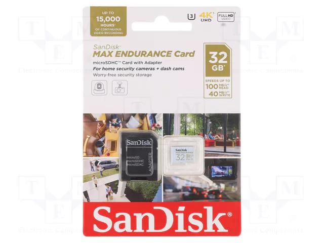 Memory card; to video recorders; microSDHC; R: 100MB/s; W: 40MB/s SANDISK SDSQQVR-032G-GN6IA