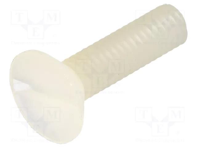 Screw; M4x16; 0.7; Head: countersunk; slotted; 1.3mm; polyamide DREMEC DR8G202M4X16