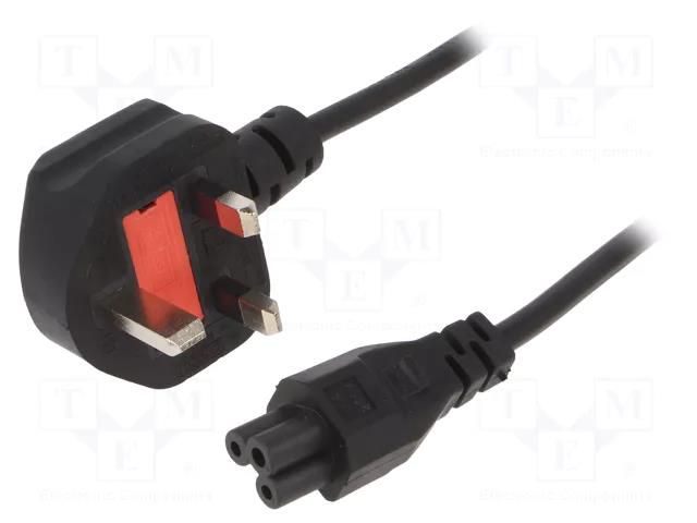 Cable; 3x0.75mm2; BS 1363 (G) plug,IEC C5 female; PVC; 1.8m; 13A GEMBIRD PC-187-ML12