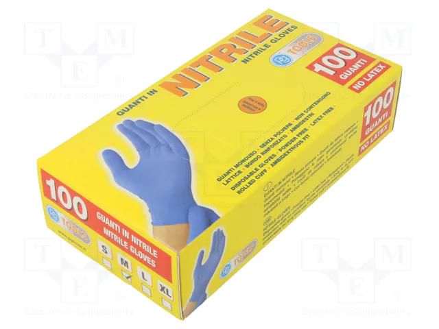Protective gloves; Size: 8,M; blue; nitryl; 100pcs. PG TOOLS PG-506.20