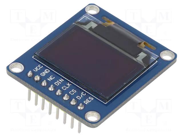 Display: OLED; 0.95"; 96x64; 31.7x37mm; RGB; PIN: 8; 3.3÷5VDC; 160° WAVESHARE WSH-10514