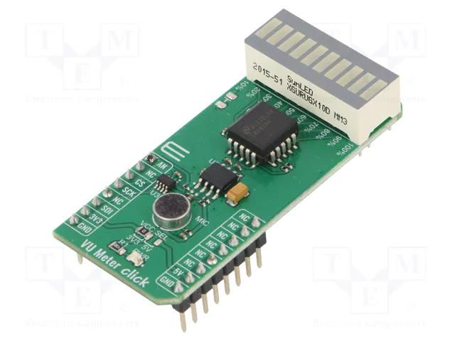 Click board; prototype board; Comp: LM3914; voltmeter MIKROE MIKROE-5111