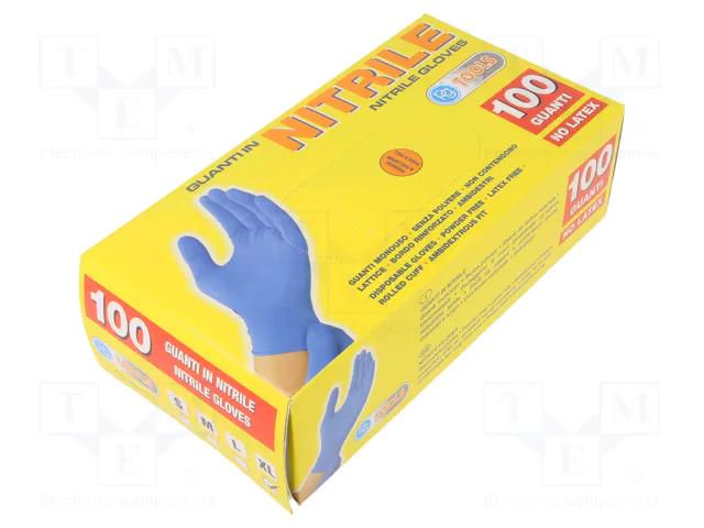 Protective gloves; Size: 10,XL; blue; nitryl; 100pcs. PG TOOLS PG-506.22