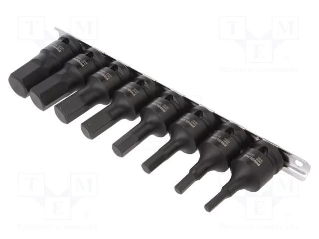 Wrench-set; 6-angles,socket spanner,impact; 8pcs. PROLINE PRE-18489