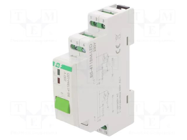 Relay: installation; bistable,impulse; NO; for DIN rail mounting F&F BIS-411BM-LED