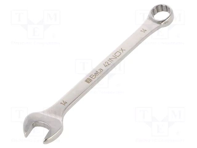 Wrench; combination spanner; 14mm; stainless steel BETA BE42INOX/14