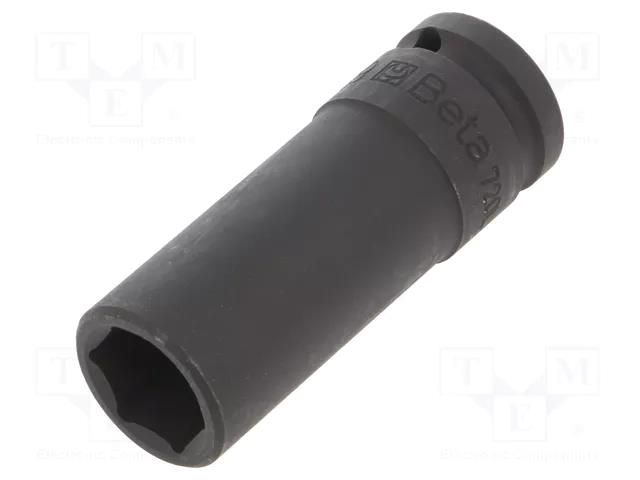 Socket; 6-angles,socket spanner,impact; HEX 19mm; 1/2"; long BETA BE720L/19