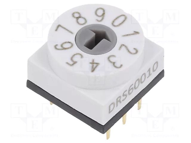 Encoding switch; Pos: 10; PCB,THT; 80mΩ; DC load @R: 0.15A/42VDC KNITTER-SWITCH DRS60010
