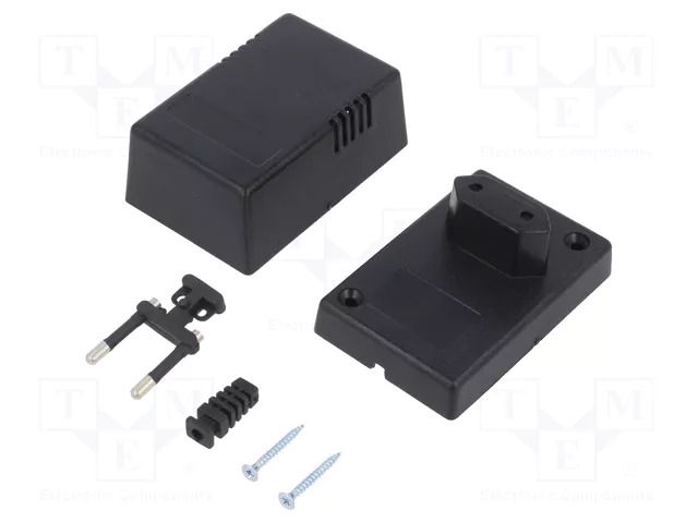 Enclosure: for power supplies; X: 54mm; Y: 81mm; Z: 46mm; ABS; black KRADEX Z10A-ABS