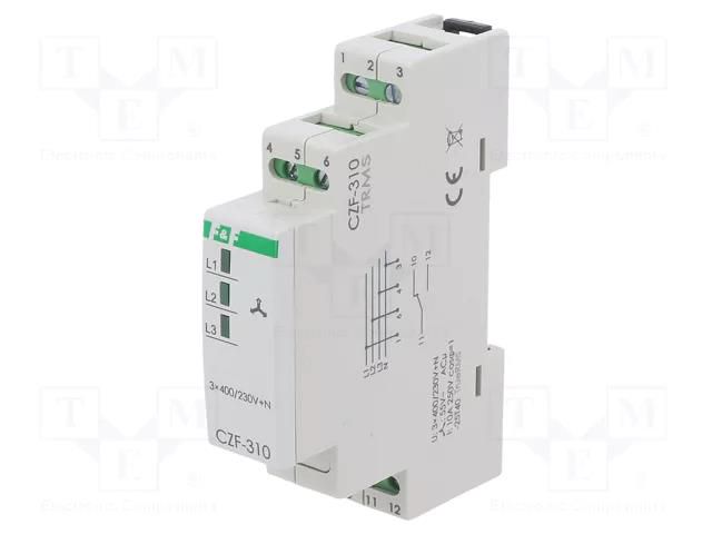 Voltage monitoring relay; for DIN rail mounting; CZF; SPDT; 4s F&F CZF-310-TRMS