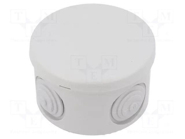 Enclosure: junction box; Ø: 84mm; Z: 50mm; light grey PCE EP-048